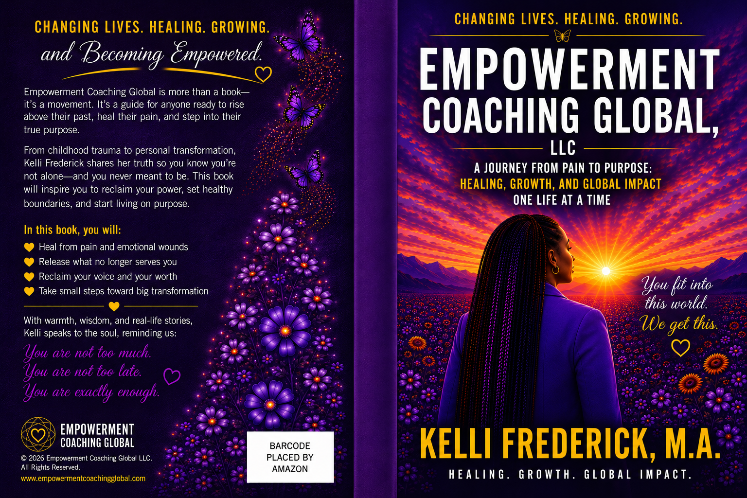 Book cover: Empowerment Coaching Global — A Journey from Pain to Purpose by Kelli Frederick, M.A.